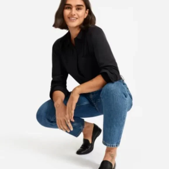 EUC! Everlane The Double-Gauze Relaxed Shirt - Black - Picture 3 of 8